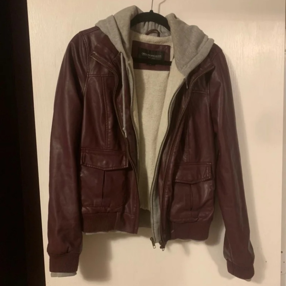 EUC Double layer leather jacket